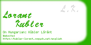lorant kubler business card