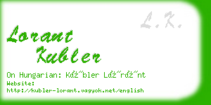 lorant kubler business card